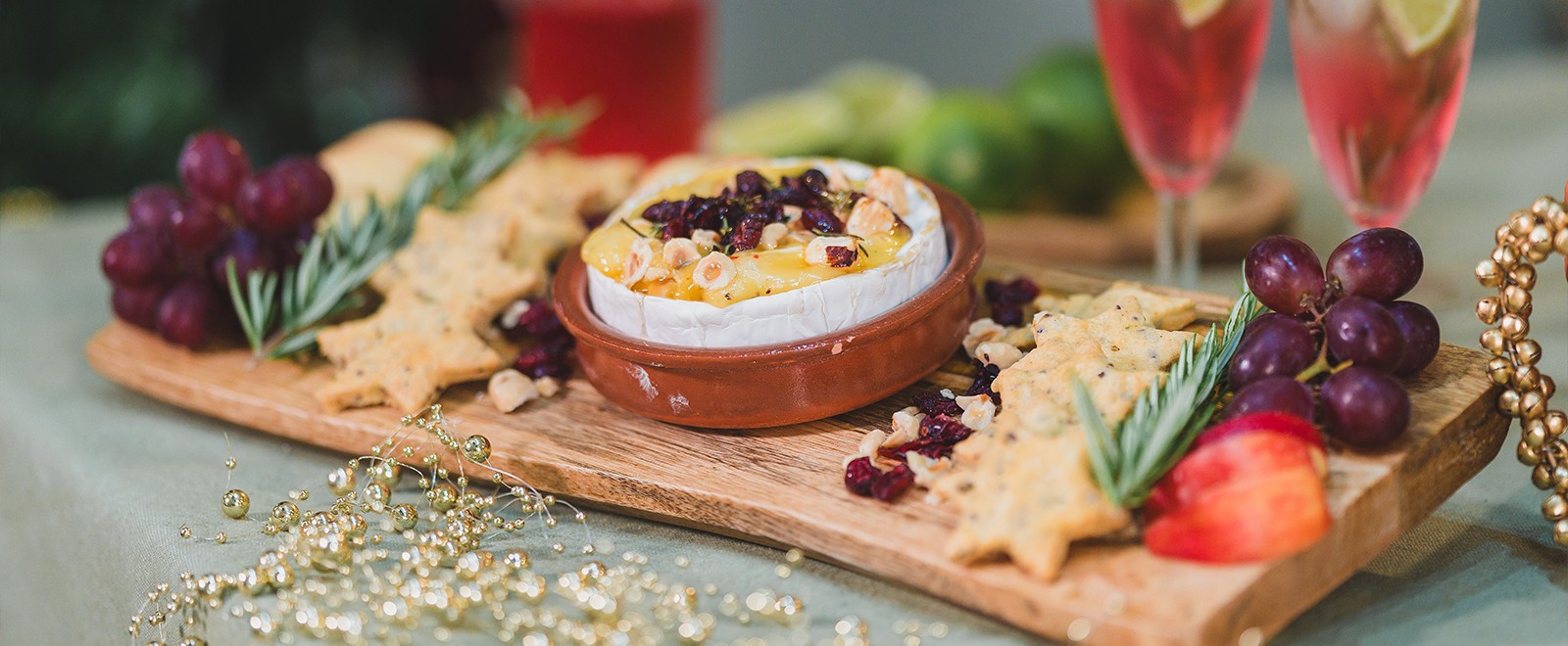 Baked Brie with Honey, Hazelnuts and Cranberries - The Kitchen Table